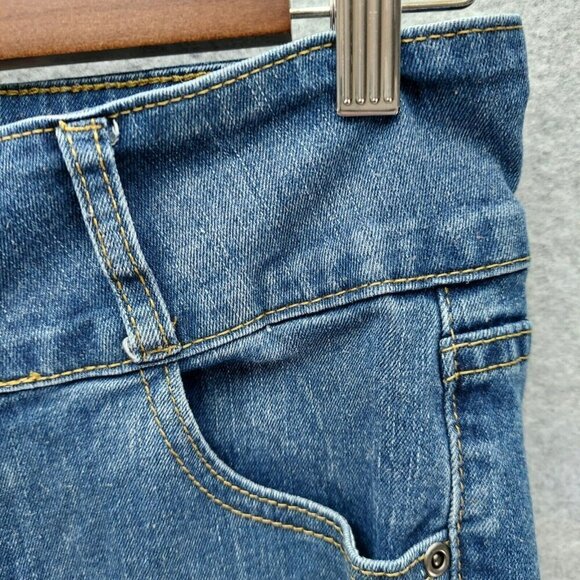 Lola Jeans Women's Lola High Rise Straight Size 9 Medium 3 Button Distressed - Picture 10 of 16